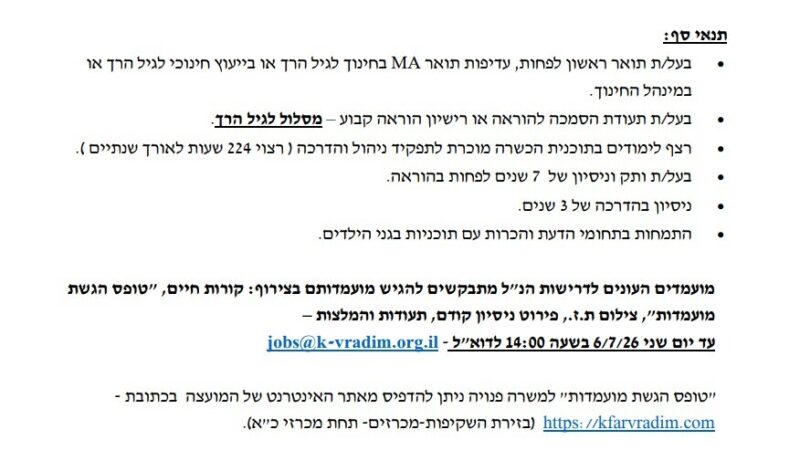 כפרניק WhatsApp-Image-2026-07-03-at-11.31.49-scaled איריס לביא: זכיתי לנהל את אשכול הגנים 15 שנה  
